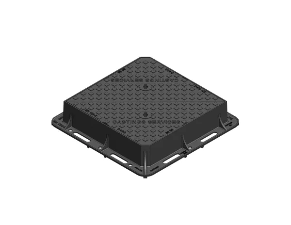 D400 Ductile Iron Cover and Frame 600 x 600 Square 150mm Deep